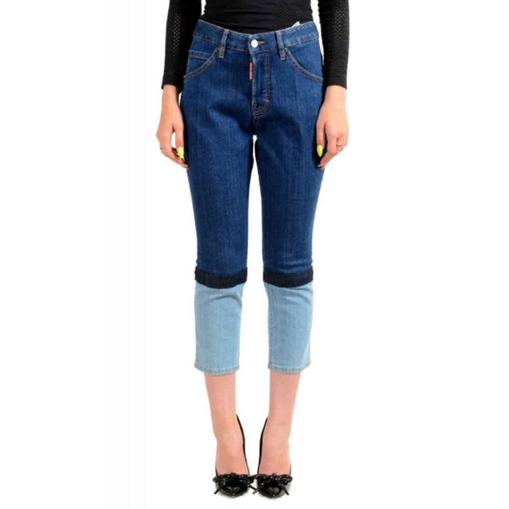 Dsquared2 Three Tone Cropped Capri Stretch Jeans Size 38 EUC!